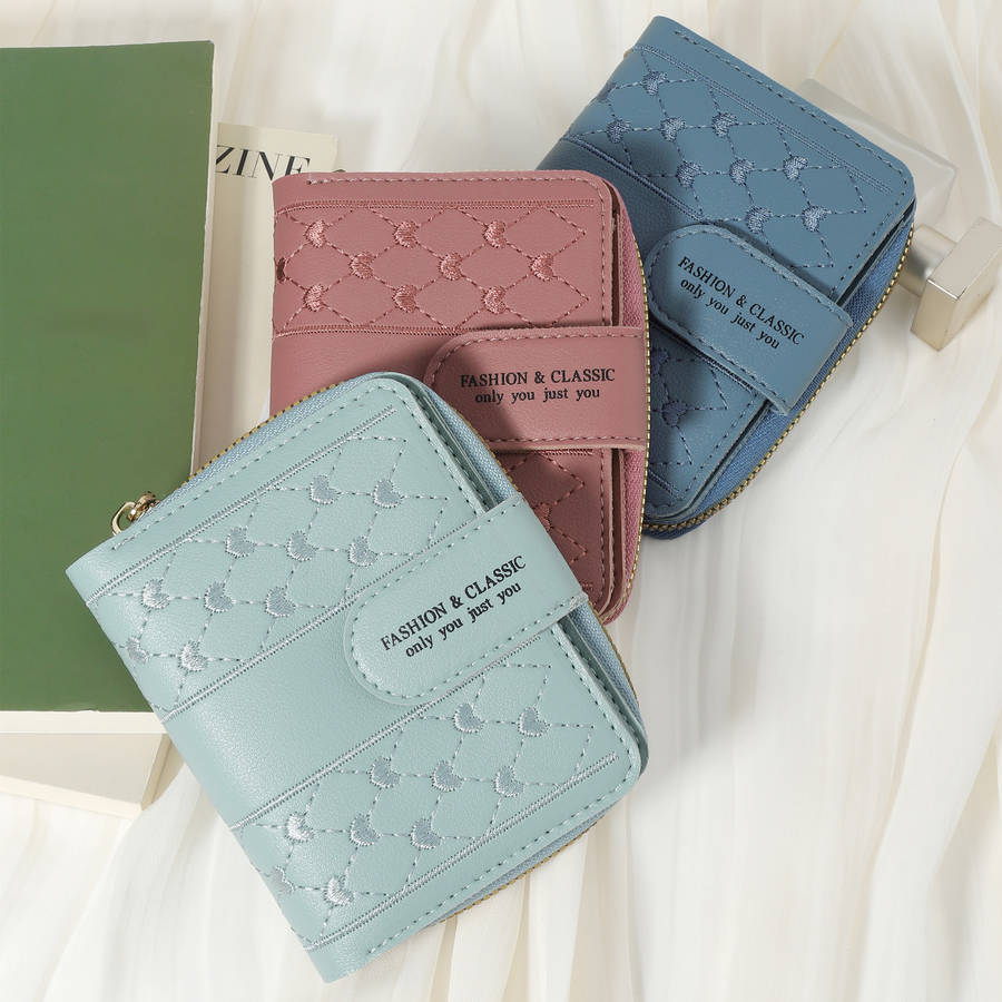1pc Fashionable Women'S Short Wallets High-Quality Credit Card Storage Bags Multi-Slot Design wi