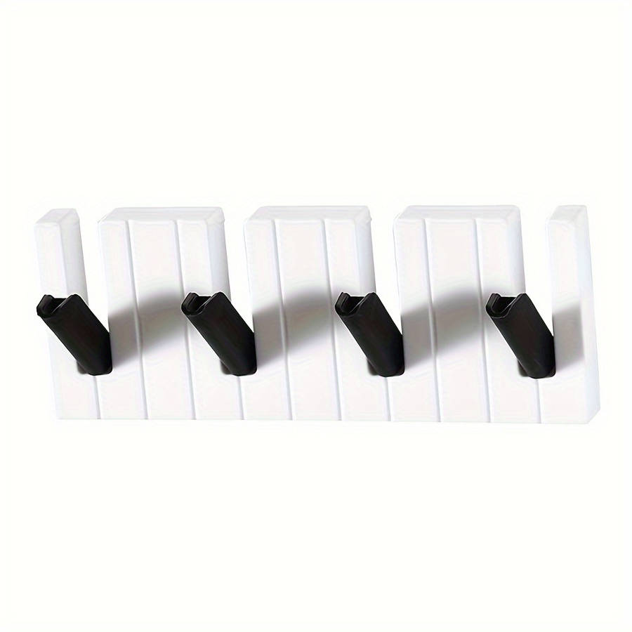 Piano Keyboard Design Wall-Mounted Hook Rack Durable Plastic Easy Installation Multi-Function