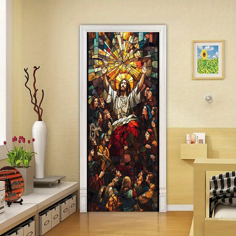 1pc 76.96x199.9cm Jesus Christian Themed Stickers