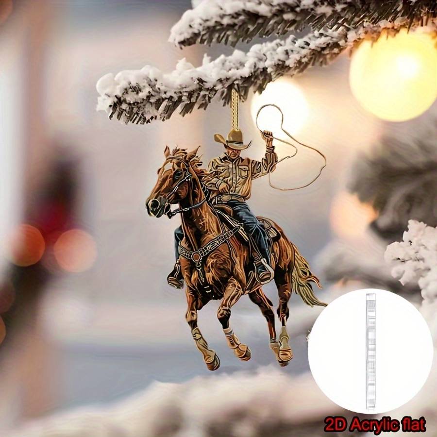 2D Flat Car Hanging Decorations Cute Riding Cowboy
