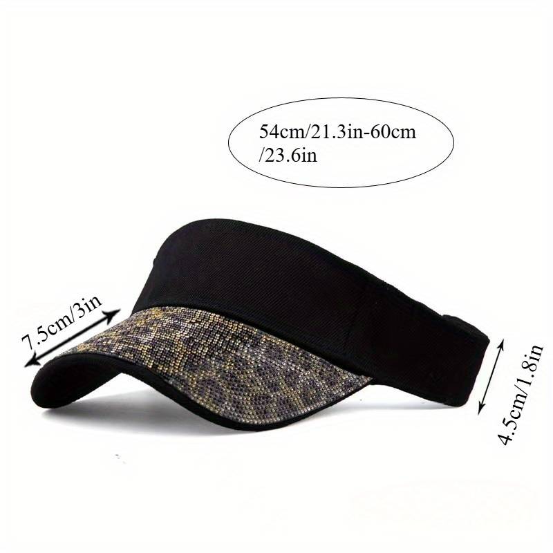 1pc of a New Women'S Leopard Print Stylish Sun Hat Adorned with Crystals a Versatile Brimless