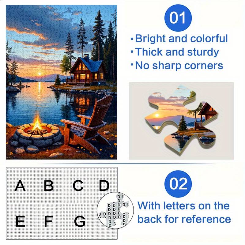 1000pcs Sunset Bonfire Jigsaw Puzzle Large Waterproof Scratch-Resistant Paper Pu