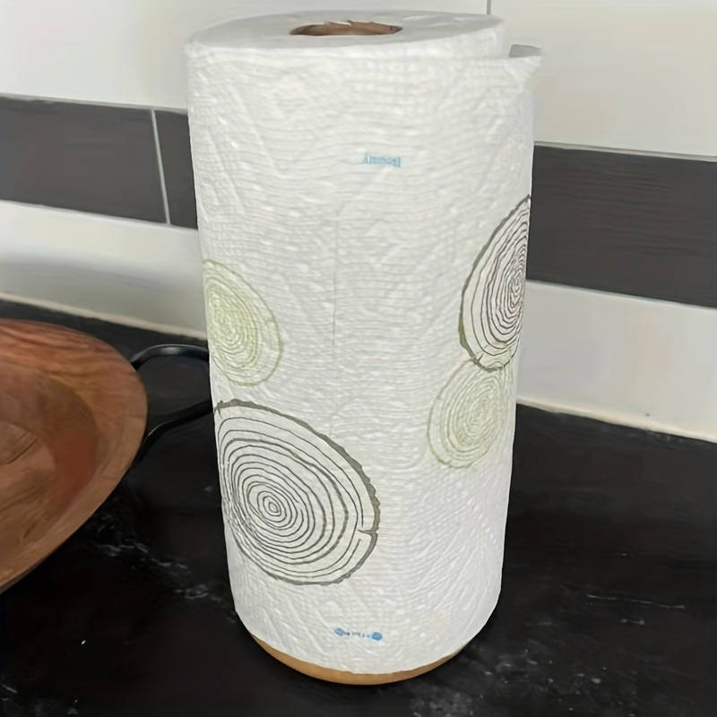 1pc Rustic Bamboo Paper Towel Holder Freestanding Wooden Dispenser for Kitchen Bathroom Fa
