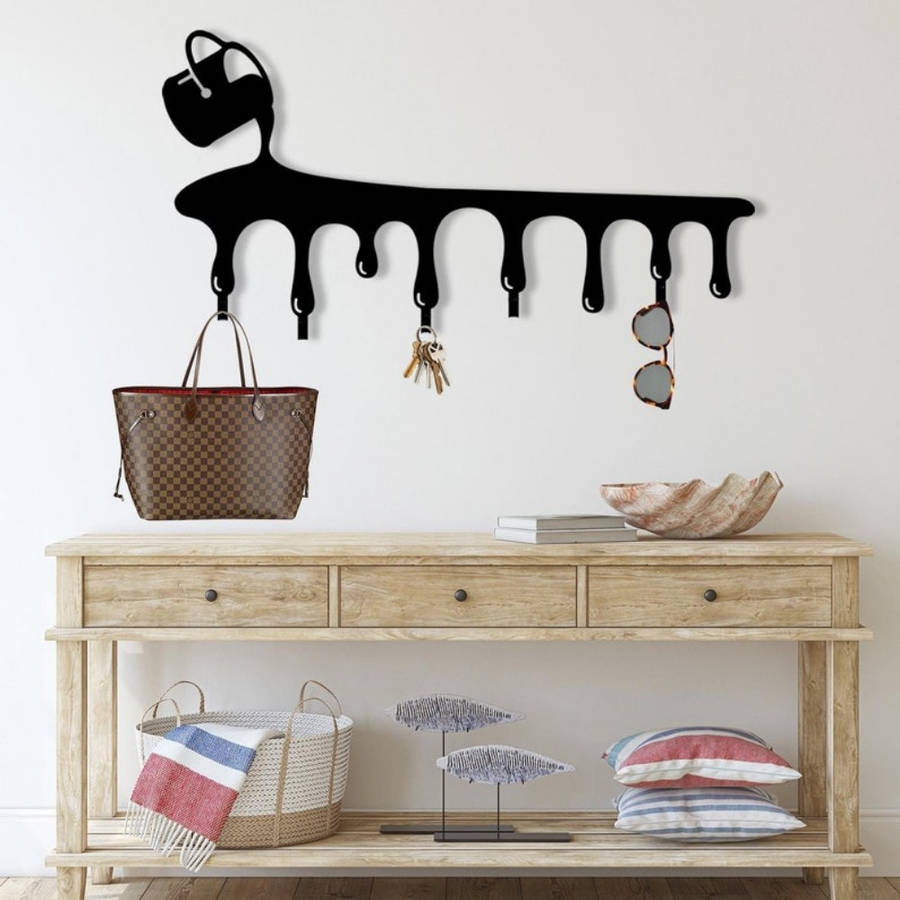 Casual Style Metal Wall Coat Rack Easy Install Flowing Drip Key Holder Modern Entryway Rack Organi