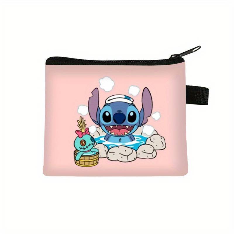 1pc Disney Stitch Zipper Wallet Cute Large Capacity Keychain Pouch with Stitch Ducklings De