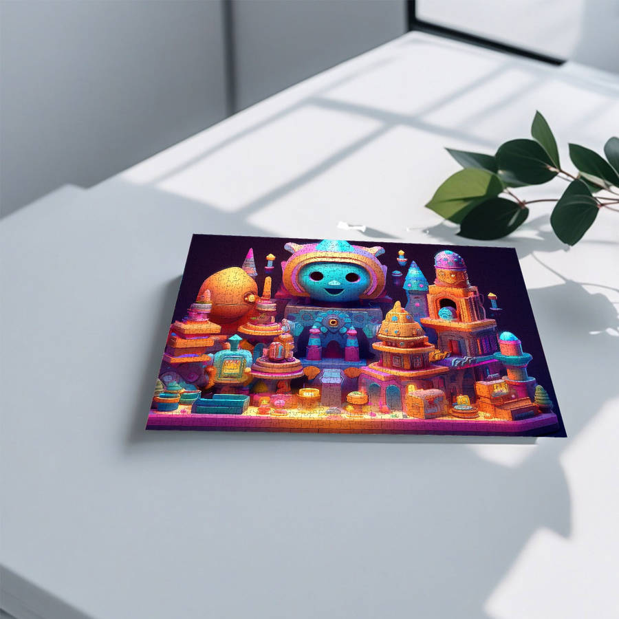 1000pcs Whimsical Puzzle for Adults Vibrant Glow-in-the-Dark Transforming Blocks 7