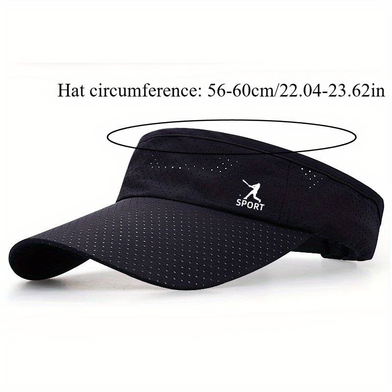 1pc Men's Quick-Dry Breathable Sports Cap White Polyester No-Top Duckbill Sun Hat with Adjustabl