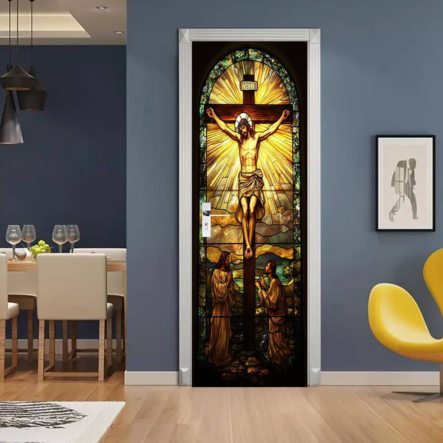 1pc 95.0x214.88cm Jesus Christian Themed Stickers