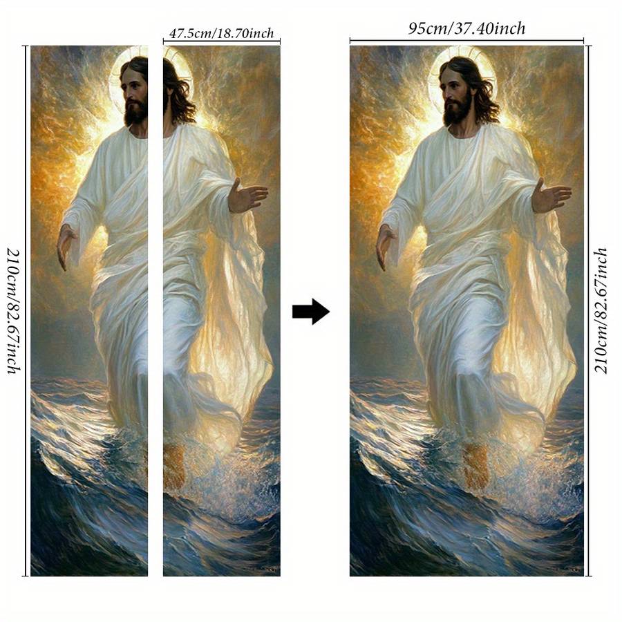 1pc 76.96x199.9cm Jesus Christian Themed Stickers