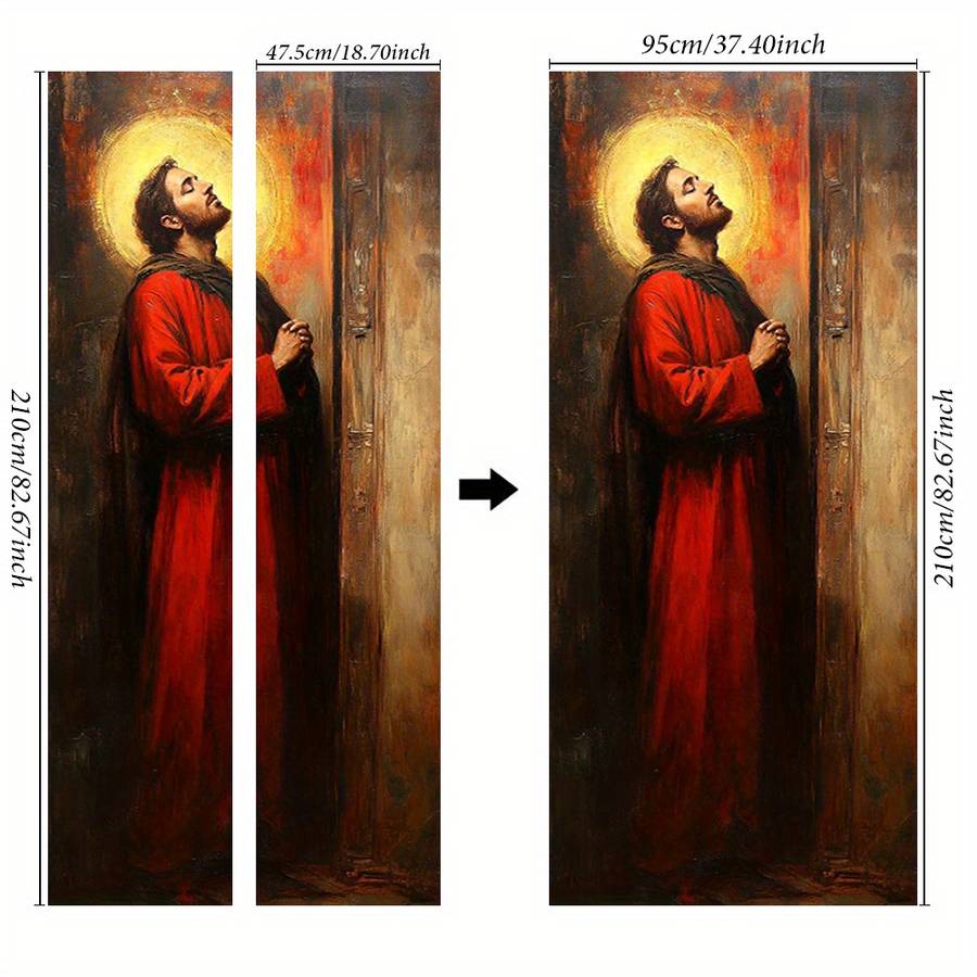 1pc 76.96x199.9cm Jesus Christian Themed Stickers