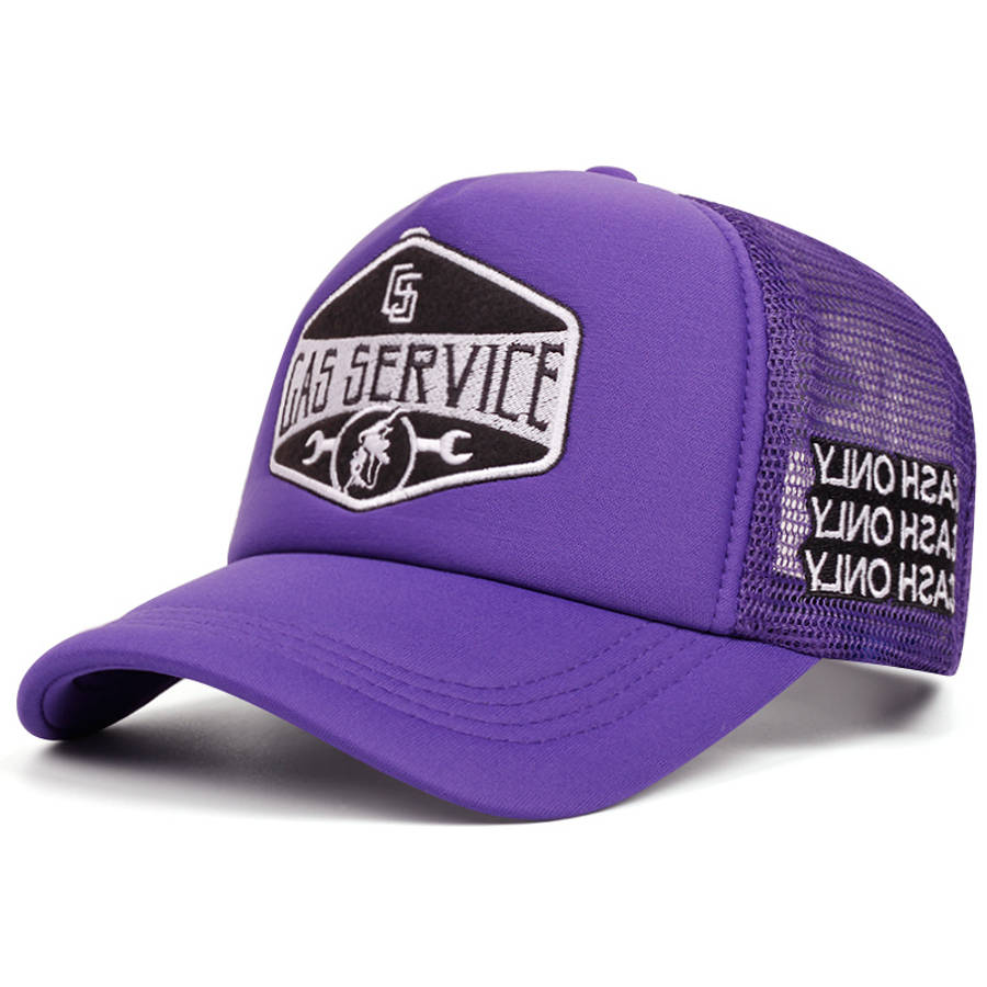 Gas Service Logo Baseball Cap Breathable Polyester Mesh Back Snapback Hat Adjustable Fit