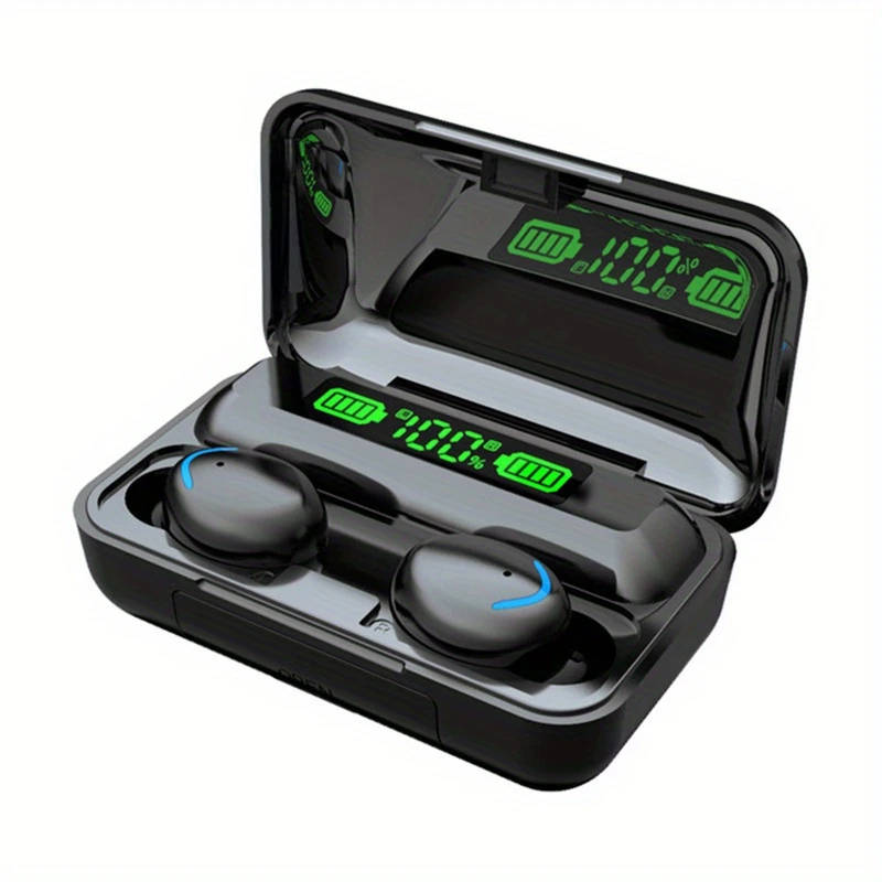 1pc In-Ear TWS F9 Wireless Earbuds with Noise-Canceling HiFi Stereo Sound LED Digital Display Touc
