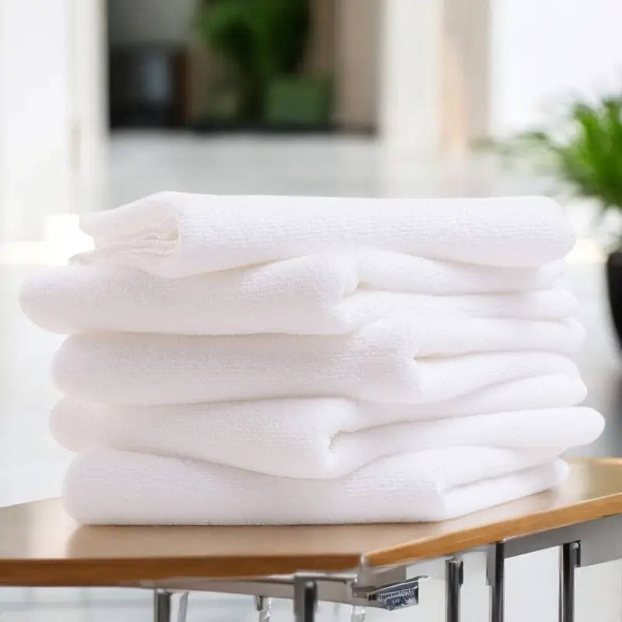 5Pack Modern Polyester Blend Bath Towels Super Absorbent Quick-Dry Textured Weave Non-Woven Fabric 5
