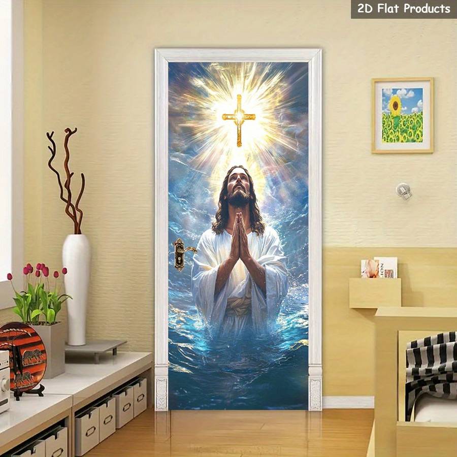 1pc 95.0x214.88cm Jesus Christian Themed Stickers