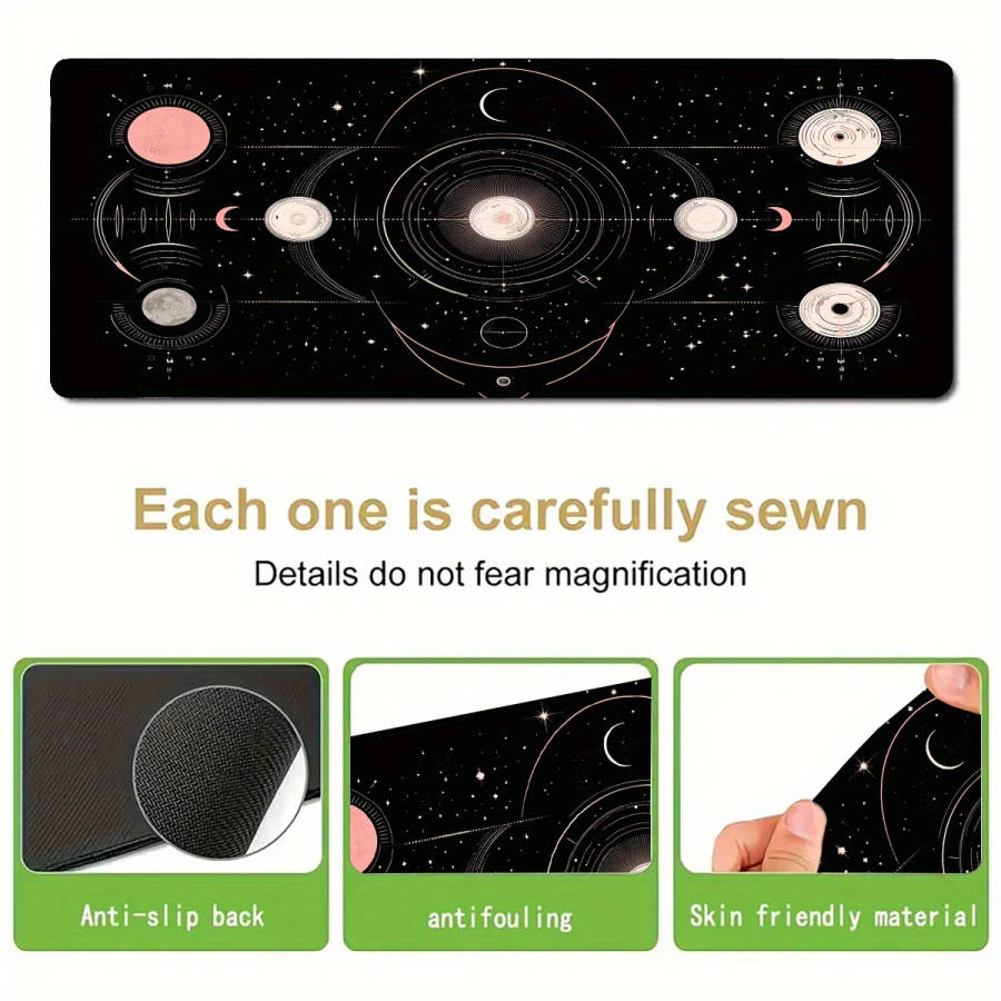 1pc 30x60cm Mystical Universe Planet Pattern Mouse Pad Waterproof Non-slip Washable