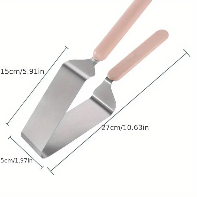 1pc Triangular Stainless Steel Cake Server Clip Easy Slice Transfer Minimalist Design for Home Profe