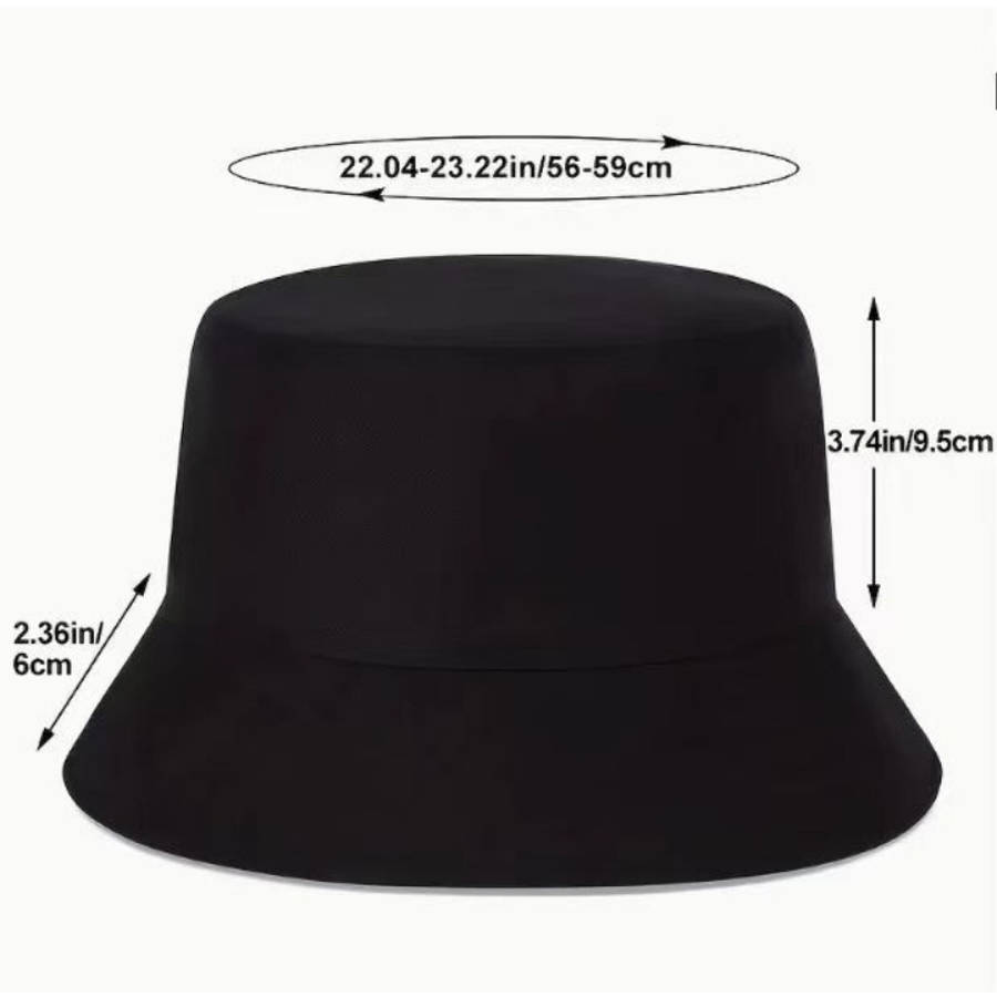 Wilson Printed Eaves Sunshade Bucket Hat Stylish Solid Color Breathable Polyester Materia