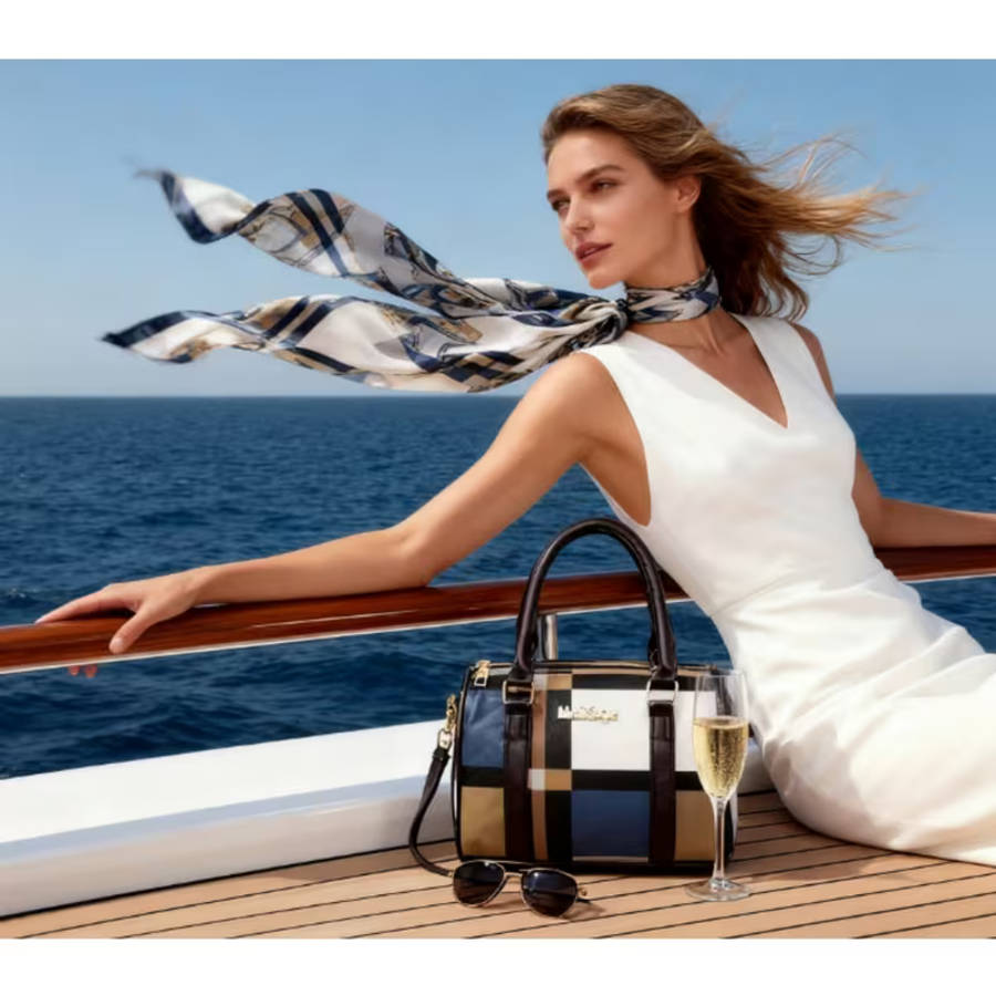 6Pcs Women Plaid Bag Set Tote Crossbody,Clutch Wallets