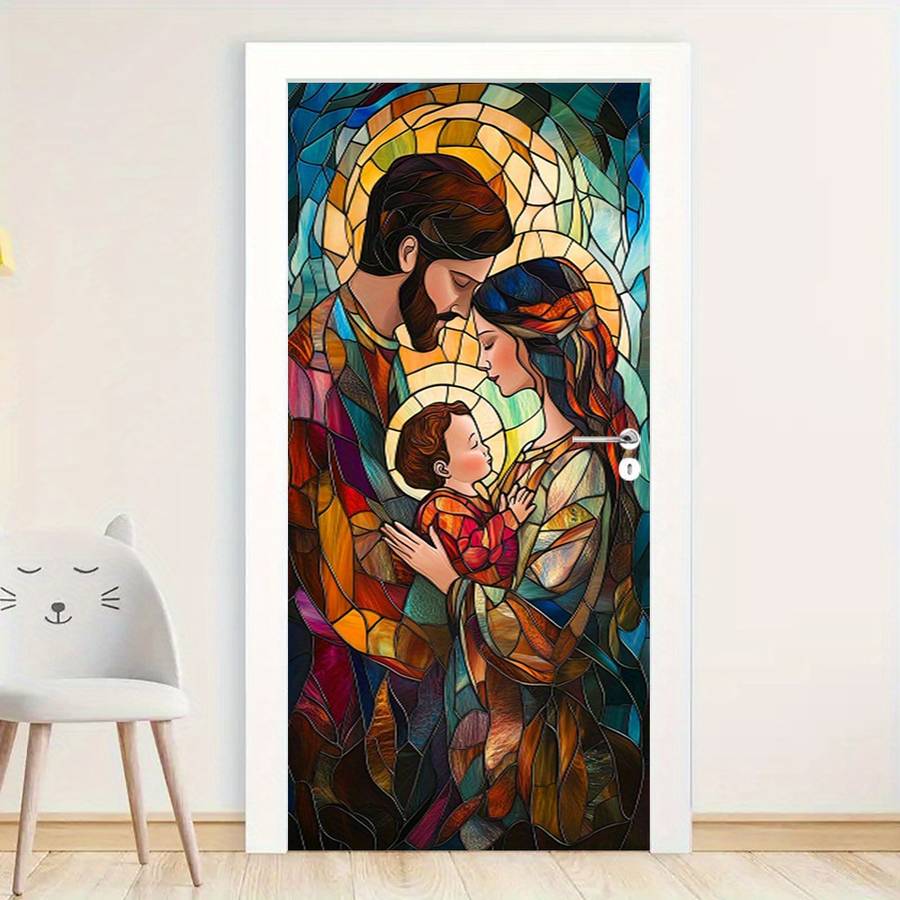 1pc 76.96x199.9cm Jesus Christian Themed Stickers