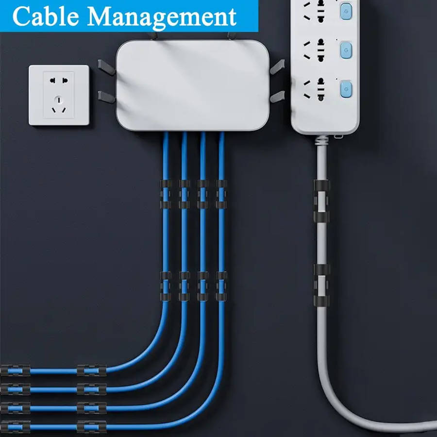 Brand New 100pcs Cable Clips Black Adhesive Cable Clips