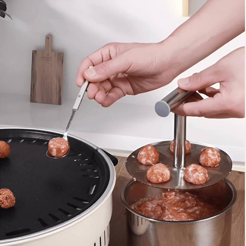 1pc 6-Hole Stainless Steel Meatball Maker Tool Quick Easy DIY Meatballs Fish Balls Cookie