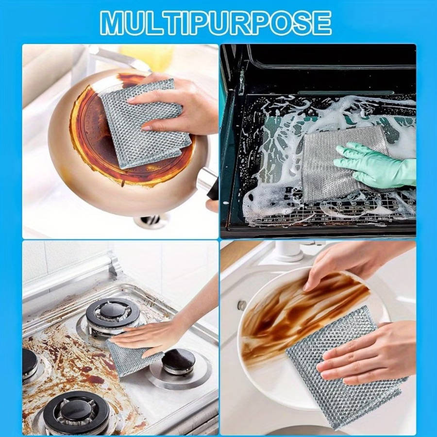 10pcs of Stainless Steel Wire Mesh Dishcloths