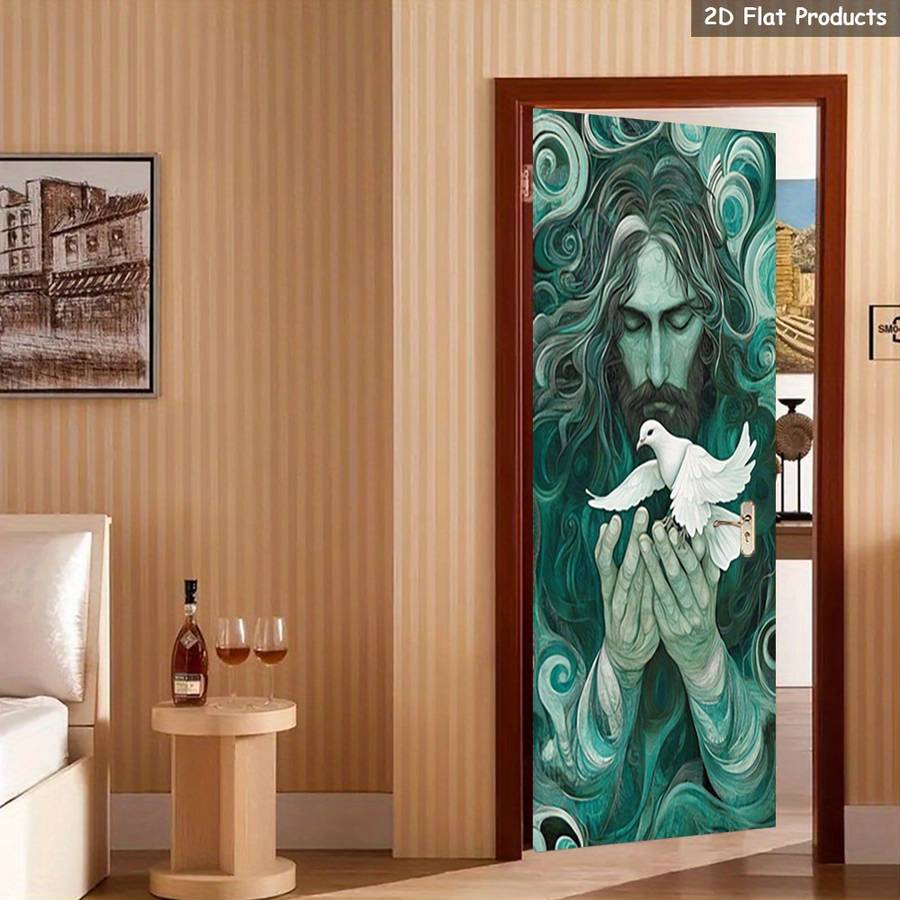 1pc 76.96x199.9cm Jesus Christian Themed Stickers