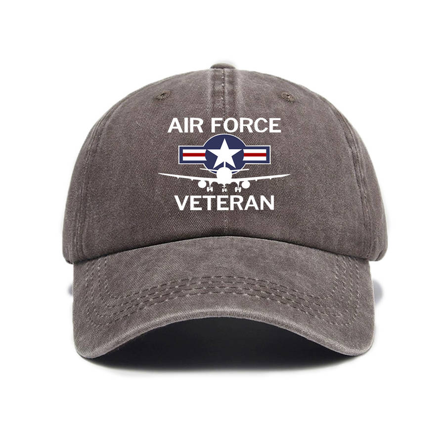 1pc Minimalist Adjustable Baseball Cap with Air Force Veteran Embroidery Sun Protection Casual