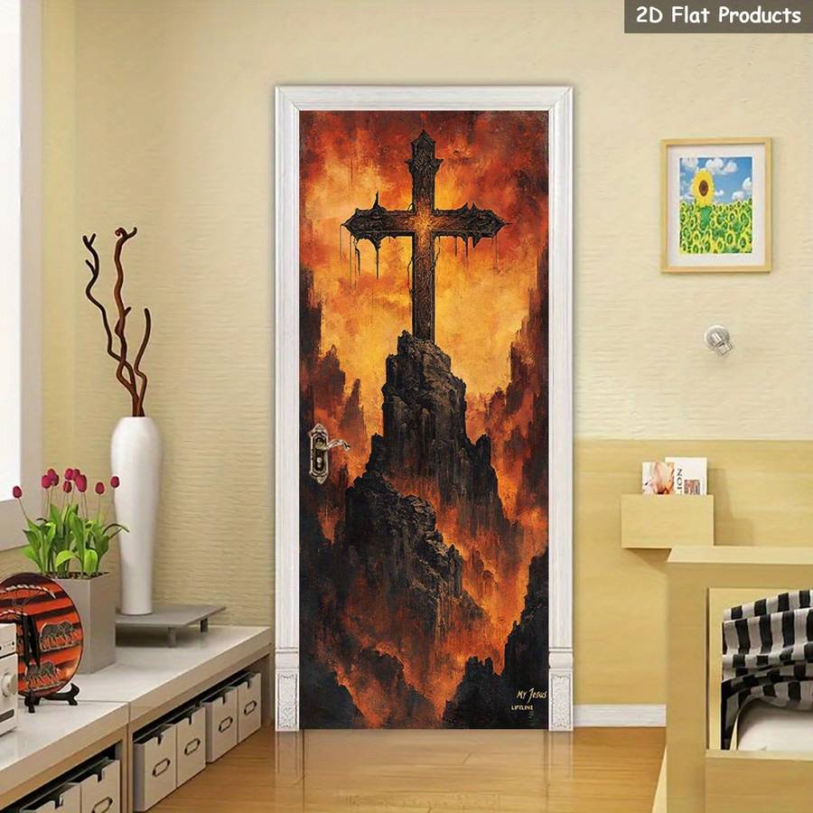 1pc 95.0x214.88cm Jesus Christian Themed Stickers