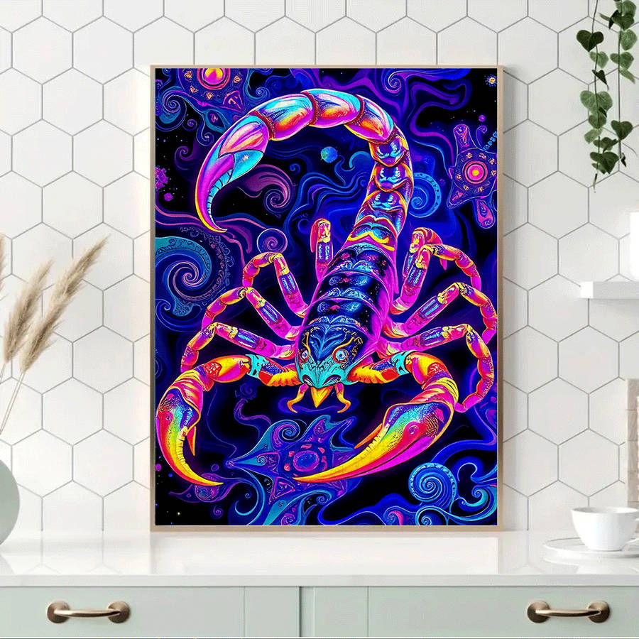 1000pcs Vibrant Neon Scorpion Jigsaw Puzzle Large Paper Puzzle for Adults Interact