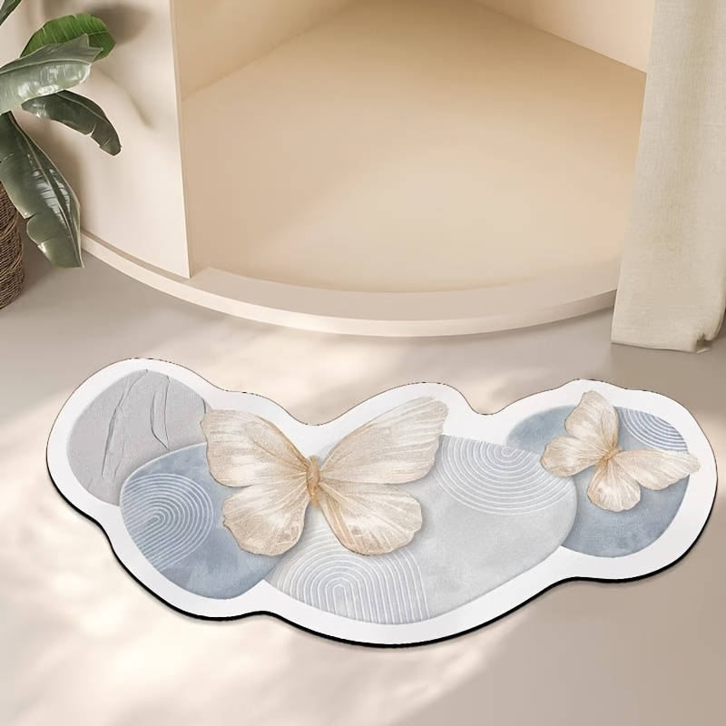 1Pc Cream Blue 50x90cm Floor Mat