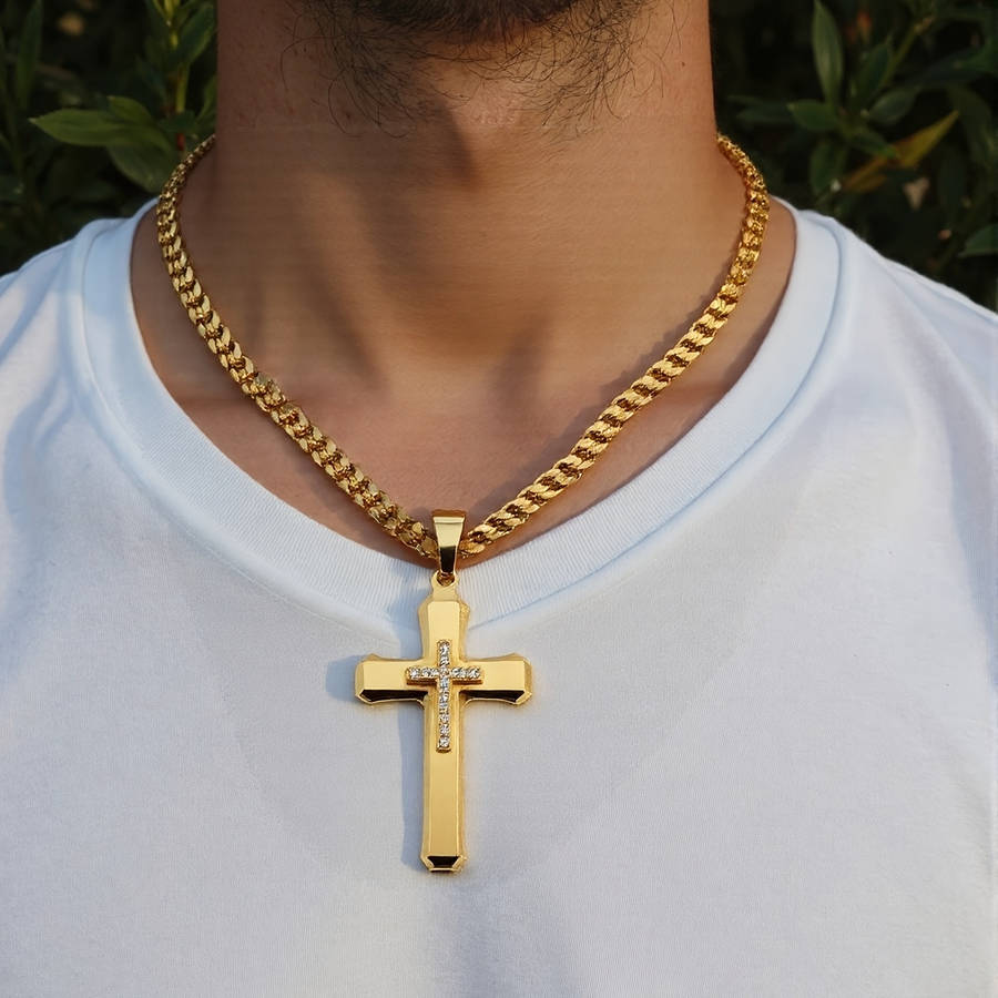 1 Piece Golden Jesus Theme Pendant