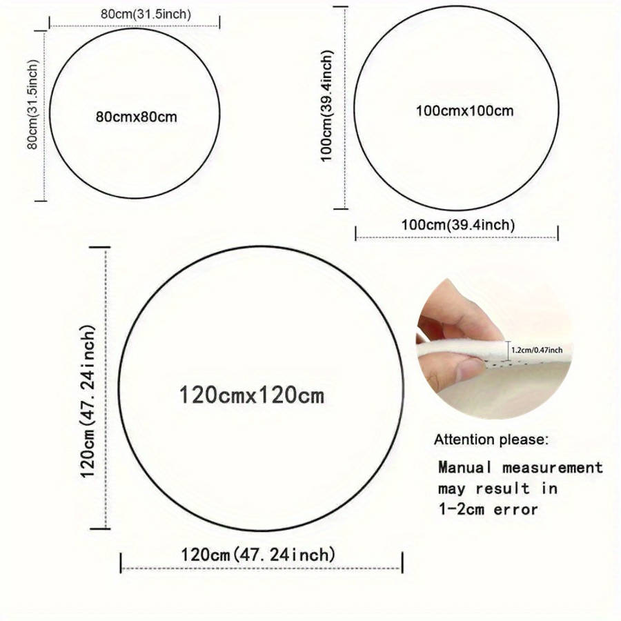 1Pc 39.4x39.4inch 100x100cm Floor Mat