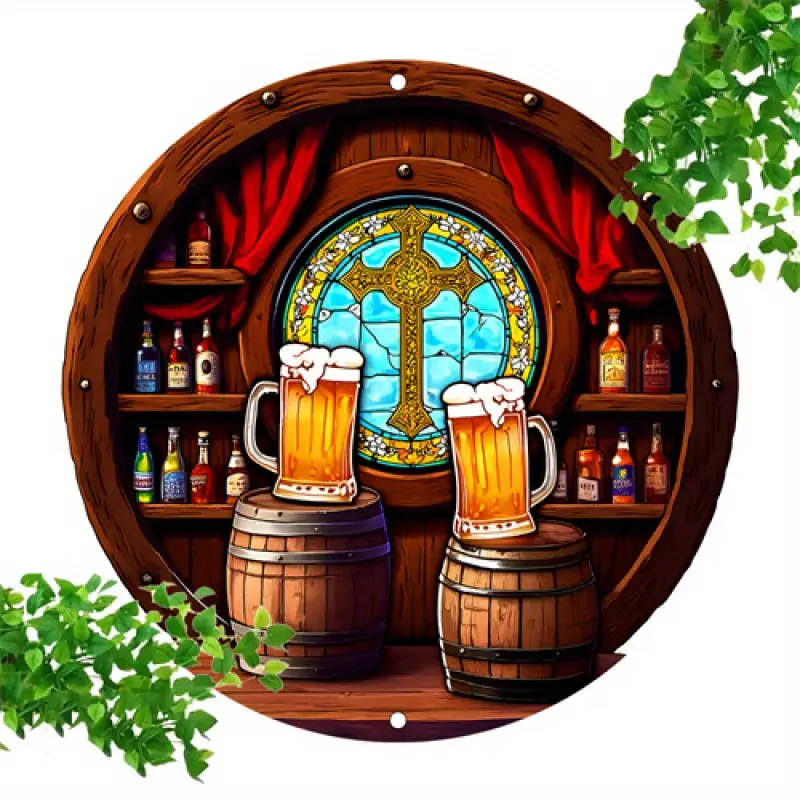 1pc of Metal Round Aluminum Tin Sign Featuring a Humorous Retro Cartoon Design for Decorative Purpos