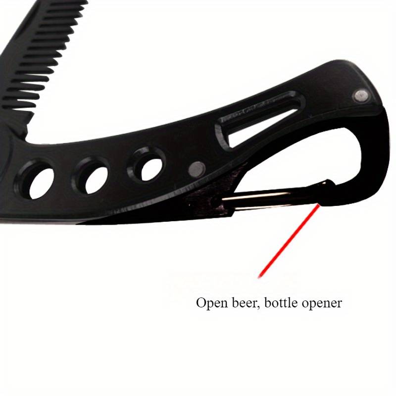 1pc Stainless Steel Folding Beard Comb and Knife Set Durable Pocket-Sized Men'S Groomi