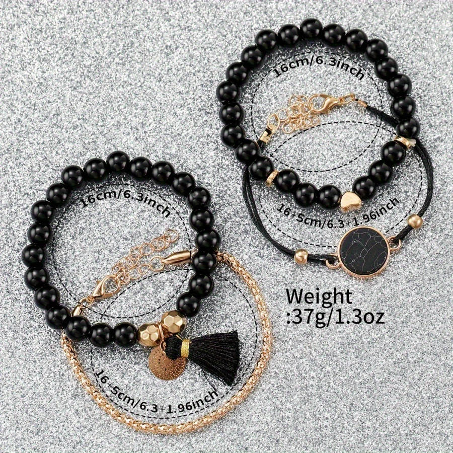 5pcs set Women's Fashion Rhombus Dial Quartz Watch Bracelet Set Does Not Include Watch Box