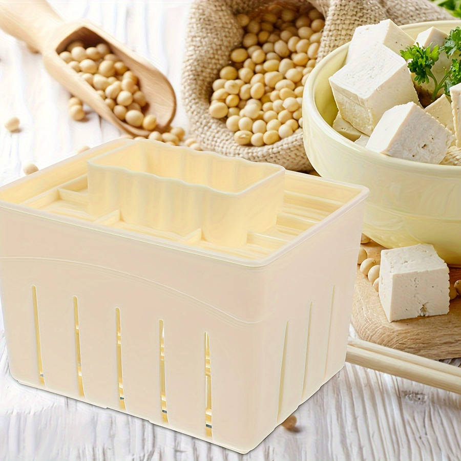 1pc White Plastic Cheese Tofu Press with Multi-Layer Filter Quick and Easy Kitchen Tool for