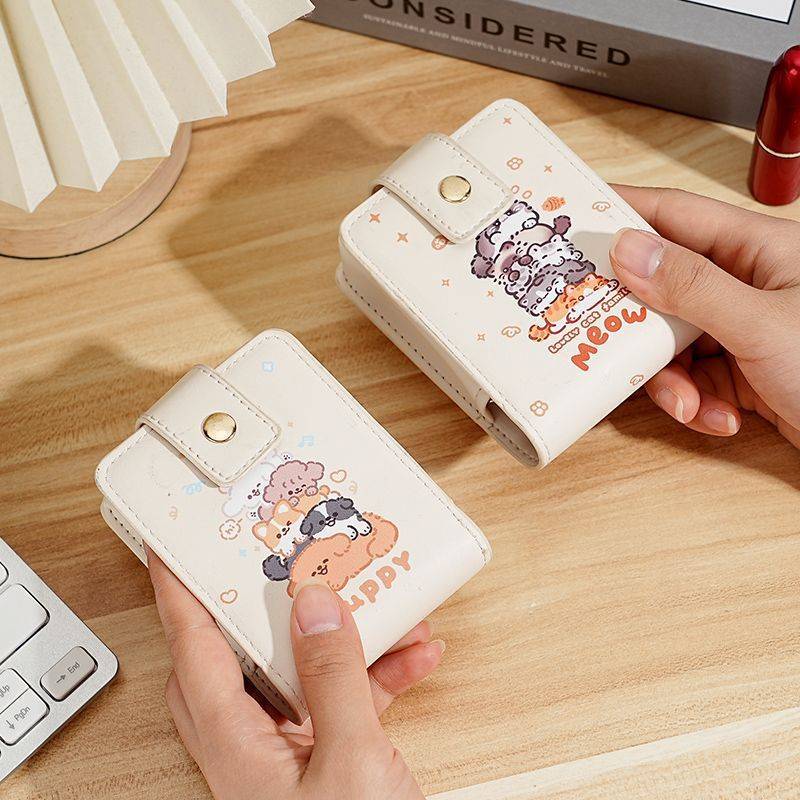 1pc Cute Cartoon Lipstick Holder with Mirror Portable Mini Makeup Bag for On-the-Go Touch-Ups