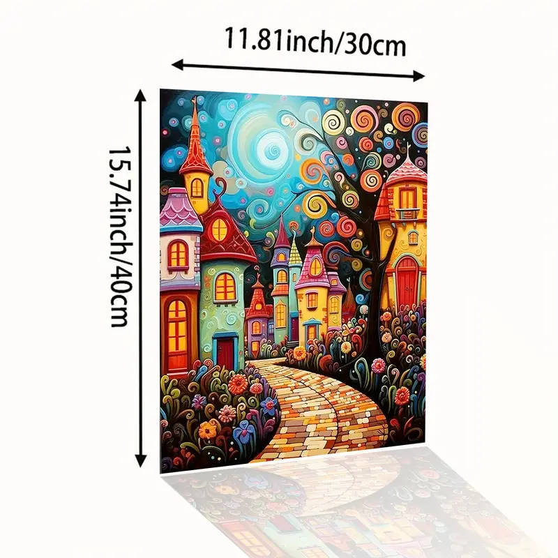 1pc Print Painting 2D Fairy Tale Castle Canvas Art Perfect Home Decor Choice 30.48x40.64cm Unframed