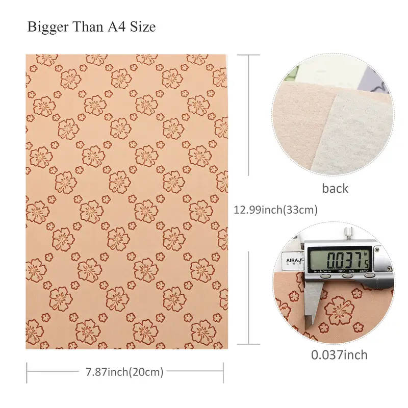 7-Piece Cherry Blossom Floral Faux Leather Fabric