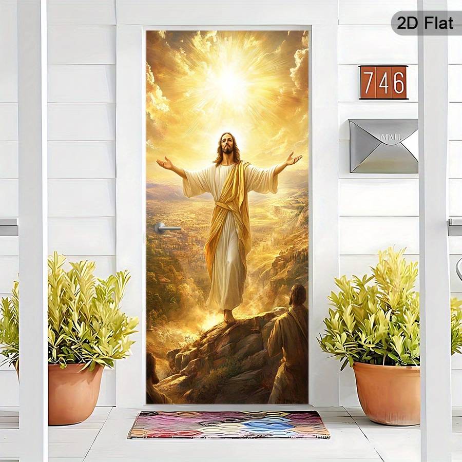 1pc 37.4x84.6 inches   95x215 cm   Jesus Christian Themed Stickers