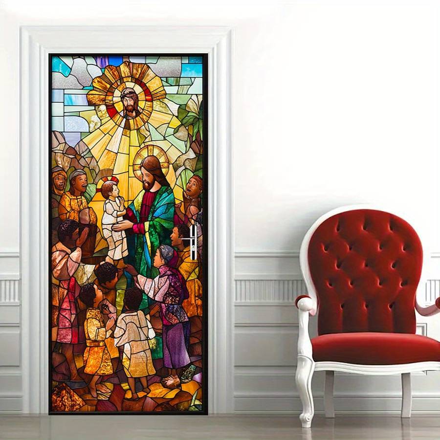1pc 95.0x209.8cm Jesus Christian Themed Stickers