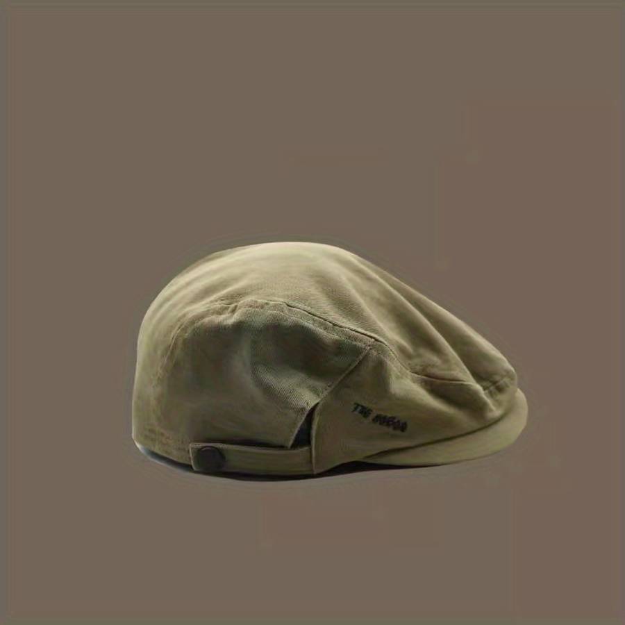 GULESWY Men's Retro British Style Beret Versatile Japanese-Inspired Simple Forward Peaked
