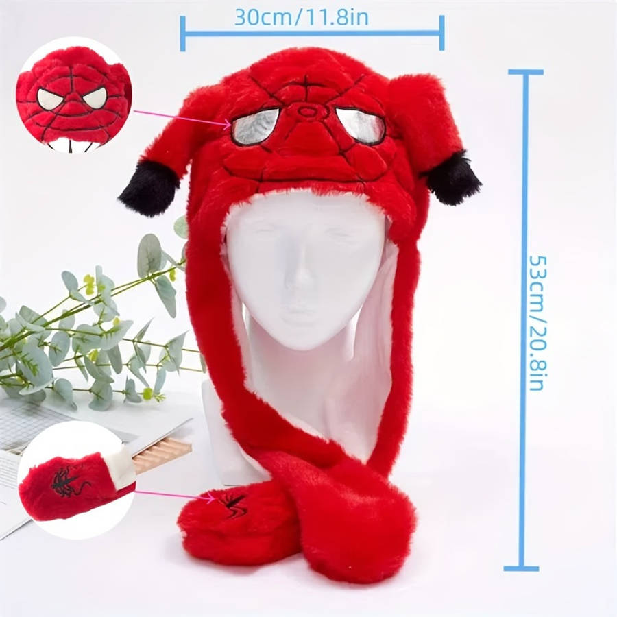 Spiderman-Themed Plush Hats with Ears Perfect