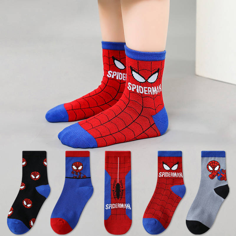 5 Pairs Red 3 To 5 Years High Elastic Socks