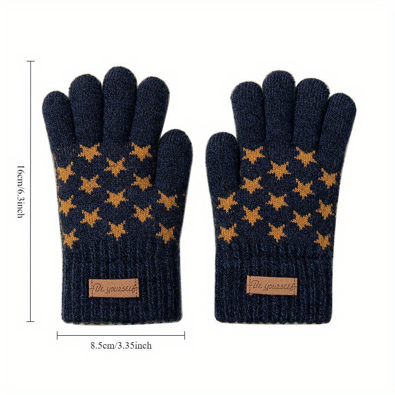 1 Pair Gray Warm Gloves