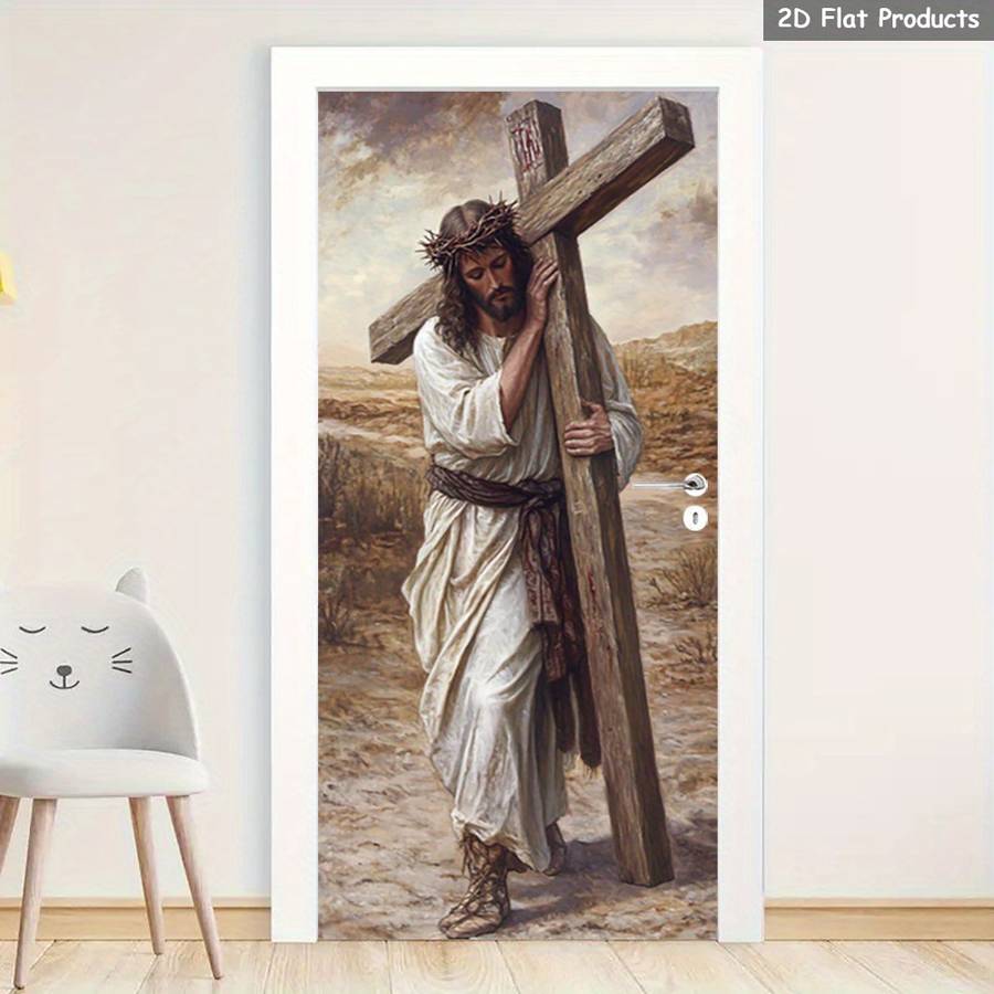 1pc 95.0x209.8cm Jesus Christian Themed Stickers