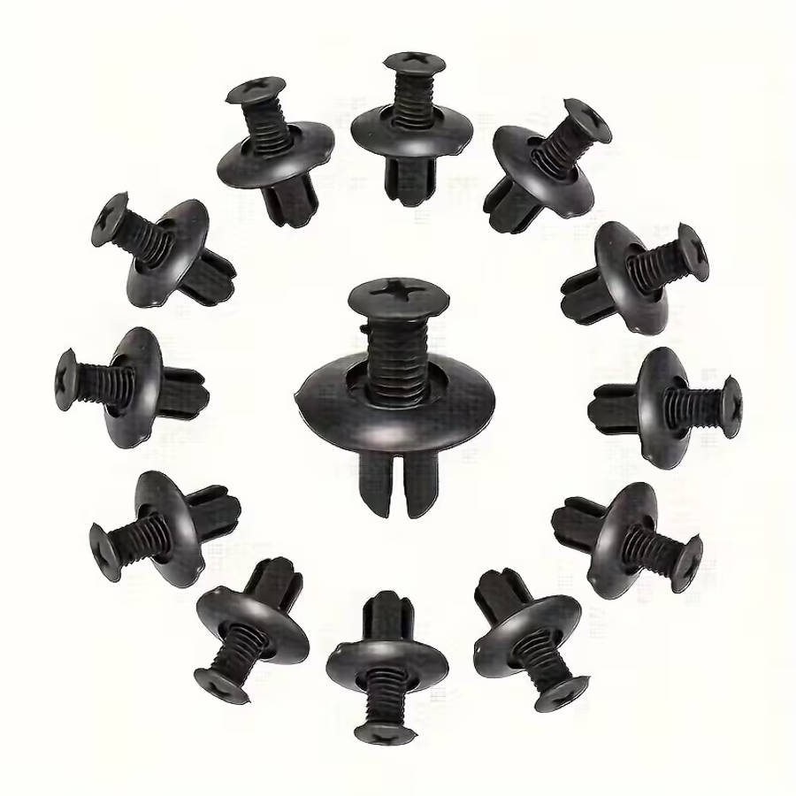 Universal 8mm Clips Plastic Rivets Fasteners Screws For Cars - Pack of 100