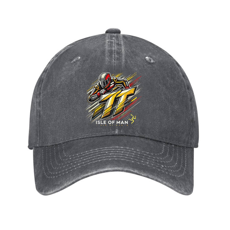 1pc Cotton Isle Of Man TT Baseball Cap Adjustable Lightweight Curved Brim Dad Hat Perfect For Outd