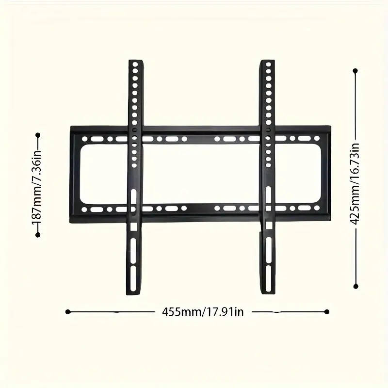 26-63-Inch Screen Iron Fixed TV Wall Bracket, Ultra-Thin Compatible, Strong 55-Pound Weight Capacit